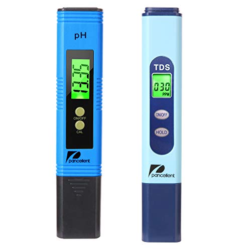 Pancellent Calidad del Agua Medidor de Prueba TDS PH 2 en 1 Kit 0 – 9990 ppm Rango de medición 1 PPM Resolución 2% Lectura precisión