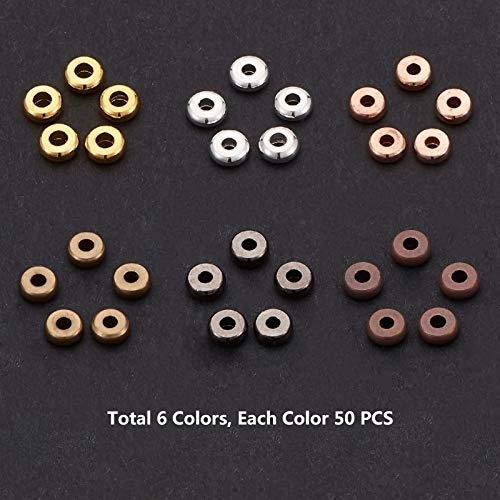 PandaHall Cuentas de metal Heishi de 4 mm, 300 unidades de 6 colores lisos espaciadores de disco Heishi espaciador de cuentas para arcilla polimérica Heishi disco para hacer pulseras y collares PandaHall Cuentas de metal Heishi de 4 mm, 300 unidades de 6 colores lisos espaciadores de disco Heishi espaciador de cuentas para arcilla polimérica Heishi disco para hacer pulseras y collares