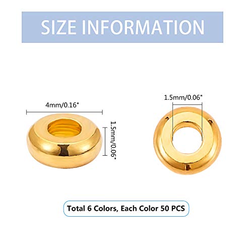PandaHall Cuentas de metal Heishi de 4 mm, 300 unidades de 6 colores lisos espaciadores de disco Heishi espaciador de cuentas para arcilla polimérica Heishi disco para hacer pulseras y collares PandaHall Cuentas de metal Heishi de 4 mm, 300 unidades de 6 colores lisos espaciadores de disco Heishi espaciador de cuentas para arcilla polimérica Heishi disco para hacer pulseras y collares