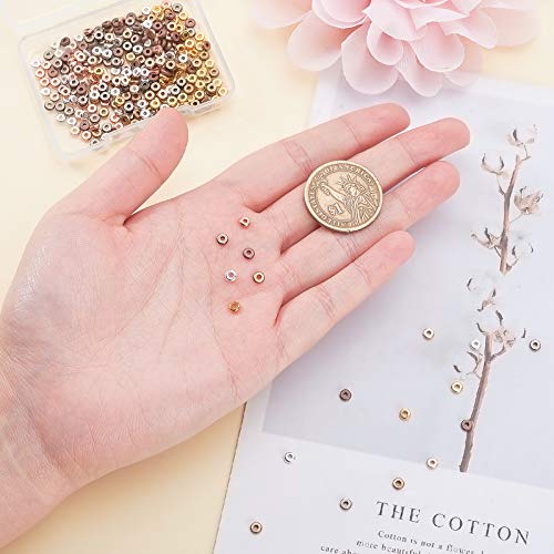 PandaHall Cuentas de metal Heishi de 4 mm, 300 unidades de 6 colores lisos espaciadores de disco Heishi espaciador de cuentas para arcilla polimérica Heishi disco para hacer pulseras y collares PandaHall Cuentas de metal Heishi de 4 mm, 300 unidades de 6 colores lisos espaciadores de disco Heishi espaciador de cuentas para arcilla polimérica Heishi disco para hacer pulseras y collares