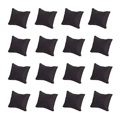 PandaHall Elite - 20 piezas de terciopelo para pulsera de joyería, con esponja, rectángulo negro, 8,8 x 7,6 x 4,3 cm