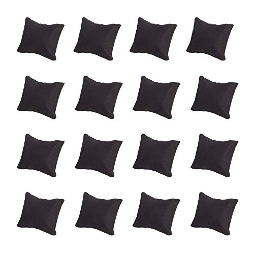 PandaHall Elite - 20 piezas de terciopelo para pulsera de joyería, con esponja, rectángulo negro, 8,8 x 7,6 x 4,3 cm