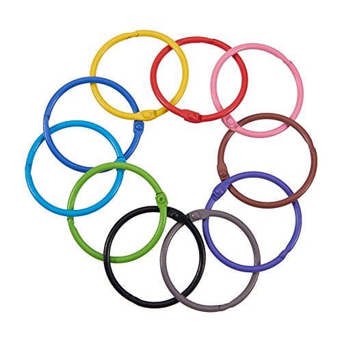 PandaHall Elite - 50 anillos para llavero, para libros de recortes, Ɣlbumes de manualidades, color mixto, 45 mm, 5 unidades / color, 50 unidades PandaHall Elite - 50 anillos para llavero, para libros de recortes, Ɣlbumes de manualidades, color mixto, 45 mm, 5 unidades / color, 50 unidades