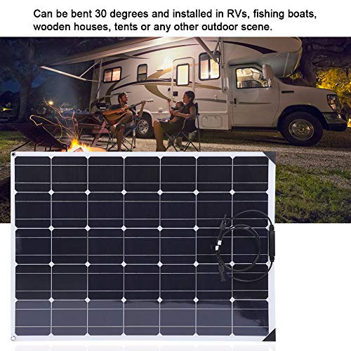 Panel Solar Monocristalino Flexible de 150 W, Kit de Panel Solar Impermeable Flexible de Alta Eficiencia con Controlador Solar de 20 A y Cable de ExtensióN de 10 M para Autocaravana, Autocaravana