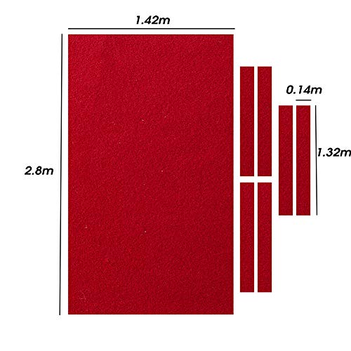 Paño de billar profesional para mesa de billar de 2,5 m, apto para mesa estándar de 9 m, para interior de billar y deporte, juego de accesorios, color verde/rojo