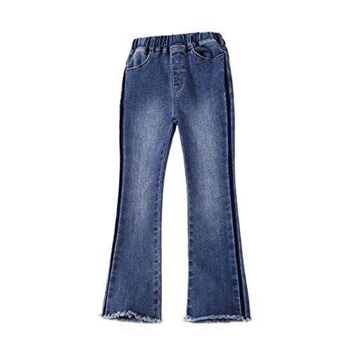 PanpanBox Niñas Vaqueros Evasé Stretch Denim Pants Jeans Cargo Pantalones Corte Bota Casual para 3-11 años (150 cm/ ~ 9-10 años)