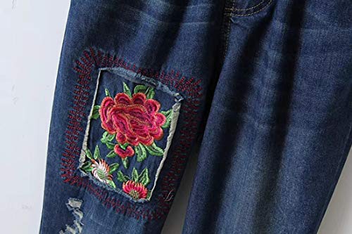 PanpanBox Vaqueros Mujer Relaxed Pantalones Denim Floral Bordado Jeans Dama Talla Grande Pants Carrot Primavera Otoño (XXXL) PanpanBox Vaqueros Mujer Relaxed Pantalones Denim Floral Bordado Jeans Dama Talla Grande Pants Carrot Primavera Otoño (XXXL)