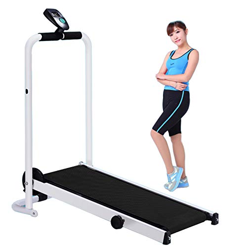 Pantalla LED Ligero Durable Plegable Cinta de Correr Manual Máquina de Trabajo Cardio Fitness Ejercicio Inclinación Hogar Ahorre Espacio