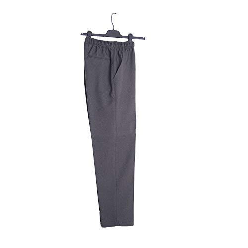 Pantalón adaptado hombre - Tallas grandes - Pantalon vestir con goma en la cintura - Invierno (gris, XL)