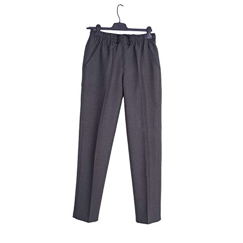 Pantalón adaptado hombre - Tallas grandes - Pantalon vestir con goma en la cintura - Invierno (gris, XL)
