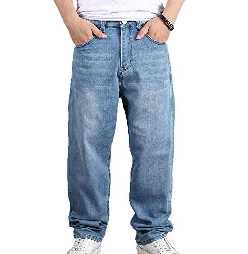 Pantalones Anchos Hombres Hip Hop Dril De Clásico Algodón De Los Pantalones De La Calle Patín De La Danza Ropa 2020 De Los Hombres (Color : Colour, One Size : Size36)