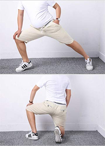 Pantalones Cortos De Tablero De Ocio De Gran Negocios Tamaño para Hombres Pantalones Cortos De Elasticidad Suelta Moda para Hombres (Color : Khaki, One Size : 3XL)