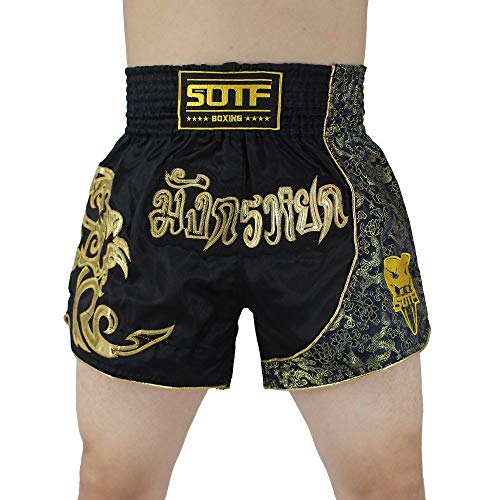 Pantalones Cortos Deportivos de Lucha con Estilo Muay Thai Shorts Hombres y mujeres adultos mixto Kick Boxing artes marciales de entrenamiento de la aptitud del boxeo cortocircuitos Experiencia Cómoda
