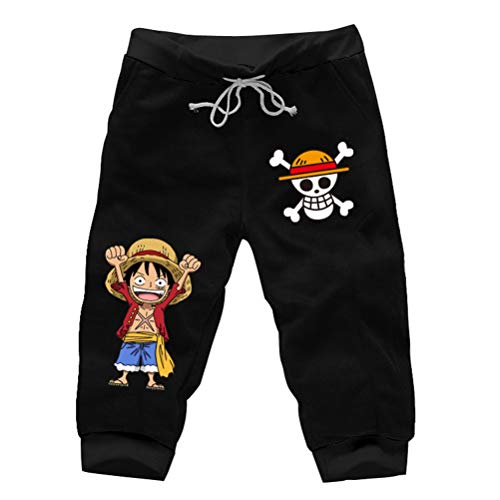 Pantalones Cortos para Hombres CóModos, Transpirables, Anti-BalóN, PatróN De Anime, Verano, Deportes Corrientes Corrientes, Pantalones De Playa