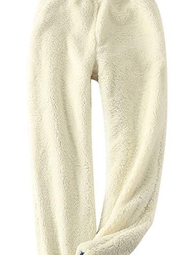 Pantalones de Chándal Cálidos con Forro de Sherp for Mujer Pantalones Deportivos de Polar Térmico Activo for Correr en Invierno (Color : Brown, Size : XXL)