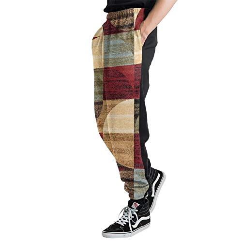 Pantalones de chándal para hombre con diseño geométrico vintage persa tribal de la frontera antigua casual pantalones de jogger pantalones