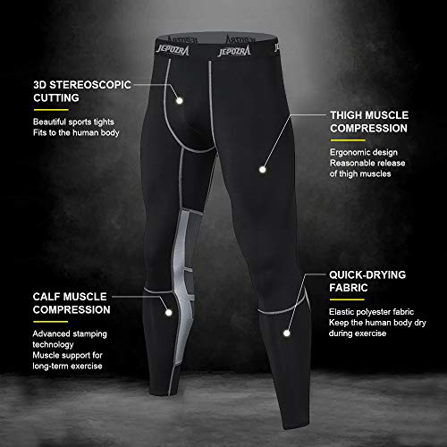 Pantalones de Compresion Hombre Deporte Mallas Running de Secado Rápido,Hombres Corriendo Pantalones de Ciclismo,Leggings cómodos Base Fitness Pantalones térmica,Compresión Mallas de Fitness Yoga