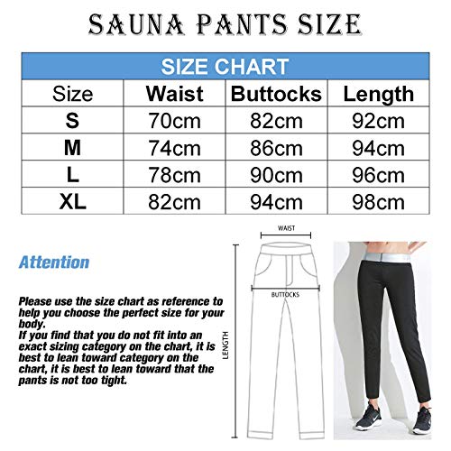 Pantalones de Sauna Adelgazantes Mujer,Leggins Reductores Adelgazantes, Leggins Anticeluliticos Cintura Alta, Mallas Fitness Push Up para Deporte Running Yoga Gym (L, Negro)