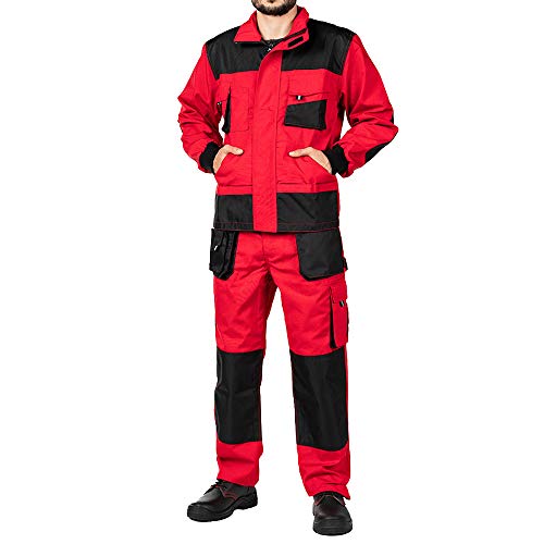 Pantalones de Trabajo para Hombre, Pantalon de Seguridad, Pantalones con Peto de Trabajo para Hombre, Ropa Hombre, Bolsillos Multiusos, S - 3XL, con Rodilleras Trabajo. (S, Rojo) Pantalones de Trabajo para Hombre, Pantalon de Seguridad, Pantalones con Peto de Trabajo para Hombre, Ropa Hombre, Bolsillos Multiusos, S - 3XL, con Rodilleras Trabajo. (S, Rojo)