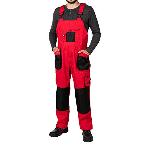 Pantalones de Trabajo para Hombre, Pantalon de Seguridad, Pantalones con Peto de Trabajo para Hombre, Ropa Hombre, Bolsillos Multiusos, S - 3XL, con Rodilleras Trabajo. (S, Rojo) Pantalones de Trabajo para Hombre, Pantalon de Seguridad, Pantalones con Peto de Trabajo para Hombre, Ropa Hombre, Bolsillos Multiusos, S - 3XL, con Rodilleras Trabajo. (S, Rojo)