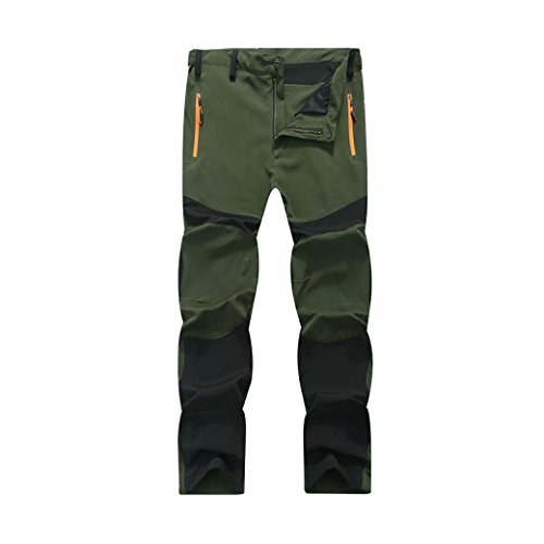 Pantalones de Trekking Hombre Pantalones de Softshell Pantalones Transpirable de Escalada Pantalones Impermeable Deportes Calentar Invierno Grueso Táctico Pantalones Xinan (L, Ejercito Verde)