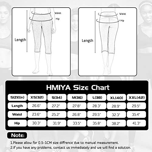 Pantalones de yoga de cintura alta con bolsillos, control de barriga, entrenamiento, correr, leggings capri elásticos de 4 vías para mujer.