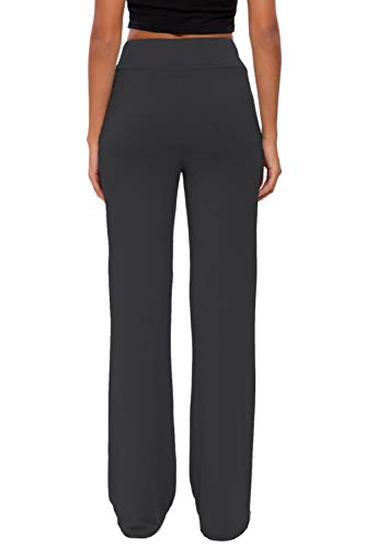 Pantalones De Yoga para Mujer con Bolsillos Cordón De Pierna Ancha Salón Recto Suelto Pantalones De Entrenamiento De Entrenamiento Pantalones De Chándal Casuales Activos (Negro, XL)