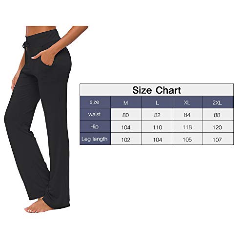 Pantalones De Yoga para Mujer con Bolsillos Cordón De Pierna Ancha Salón Recto Suelto Pantalones De Entrenamiento De Entrenamiento Pantalones De Chándal Casuales Activos (Negro, XL) Pantalones De Yoga para Mujer con Bolsillos Cordón De Pierna Ancha Salón Recto Suelto Pantalones De Entrenamiento De Entrenamiento Pantalones De Chándal Casuales Activos (Negro, XL)