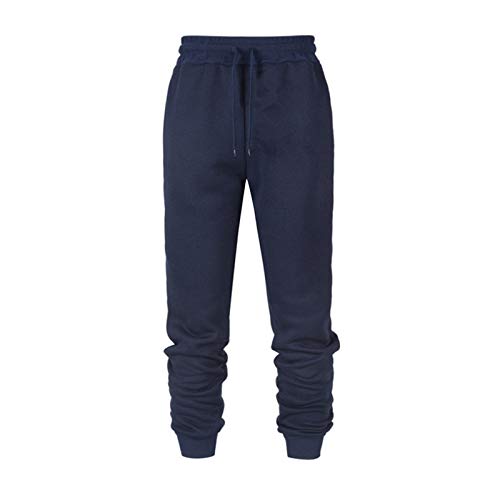 Pantalones Deportivos para Hombre Pantalones de chándal Algodón de Doble Punto Cómodo Anti-balón con cordón Cintura elástica para Entrenamiento X-Large