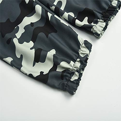 Pantalones Militares Mujer Cintura Alta Pantalon de Camuflaje de Chándal Hip Hop Punk Rock Casuales Tumblr Streetwear Sin cinturón Moda 2019 Yvelands (Verde, L)