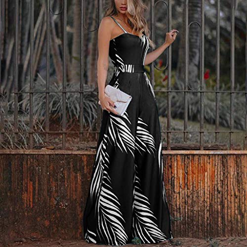 Pantalones Monos Largos de Mujer, SUNNSEAN, Verano 2019, Casual Ropa de Mujer, sin Tirantes ni Mangas, Estampado Flores, Pantalones de Vestir, Pantalones Anchos, Cintura Alta, Mujer Monos (Negro, S) Pantalones Monos Largos de Mujer, SUNNSEAN, Verano 2019, Casual Ropa de Mujer, sin Tirantes ni Mangas, Estampado Flores, Pantalones de Vestir, Pantalones Anchos, Cintura Alta, Mujer Monos (Negro, S)