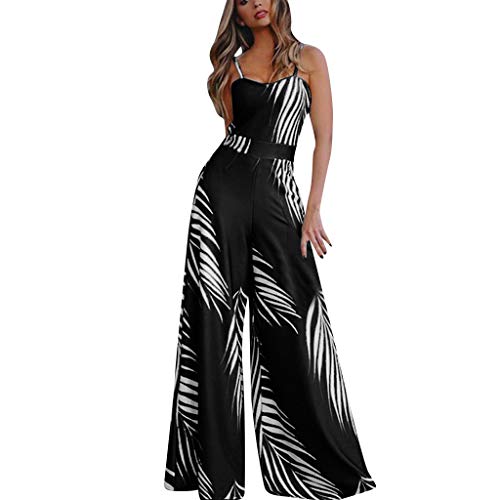 Pantalones Monos Largos de Mujer, SUNNSEAN, Verano 2019, Casual Ropa de Mujer, sin Tirantes ni Mangas, Estampado Flores, Pantalones de Vestir, Pantalones Anchos, Cintura Alta, Mujer Monos (Negro, S) Pantalones Monos Largos de Mujer, SUNNSEAN, Verano 2019, Casual Ropa de Mujer, sin Tirantes ni Mangas, Estampado Flores, Pantalones de Vestir, Pantalones Anchos, Cintura Alta, Mujer Monos (Negro, S)