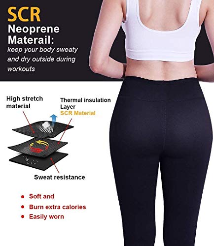 Pantalones para Adelgazar Neopreno Mujer Deportivos Pantalones Sauna Pantalón de Sudoración Adelgazar Pantalón Quema Grasa Mallas Termicos de Neopreno (M)