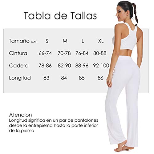 Pantalones Yoga Deportivos Chándal para Mujer Elásticos Transpirables Running Fitness Blanco Grande