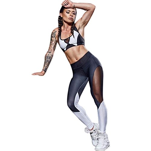 Pantalones Yoga Mujeres, ❤️Xinantime Ropa Deportiva para Mujeres Yoga de la Cintura Alta Deportes Gym Running Fitness Leggings Pants (M, ❤️Negro)