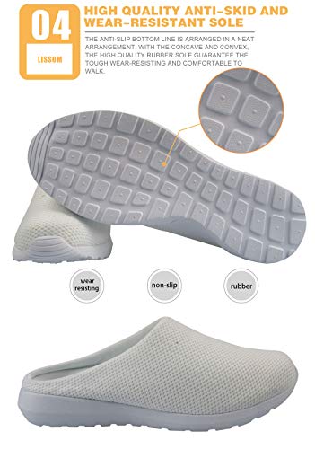 Pantuflas para Hombre de Gopumchy, Transpirables, de Malla, Triangulares, para Coser, Verano, Planas, con Suela Antideslizante, Suela Suave, Color, Talla 42 EU