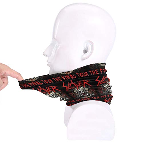 Pañuelo multifunción para hombre y mujer, toalla de exterior, sin costuras, pañuelo de cuello sostenible, bufanda, cinta para la frente, diseño Rock Metal Slayer Band 01 Top Rock Art