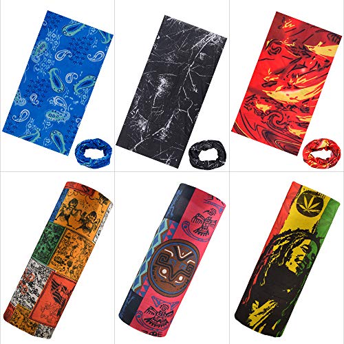 Pañuelos Cabeza, hicoosee Bandana Cintas Pelo Deporte Hombre Mujer Ciclismo Yoga Elastica Pañuelos para Ciclismo Correr Senderismo Escalada 6 Pack