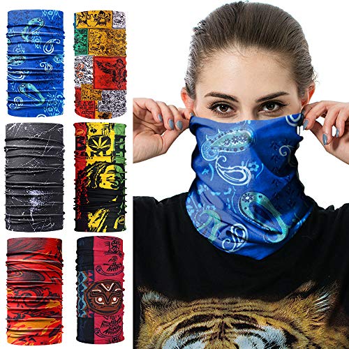 Pañuelos Cabeza, hicoosee Bandana Cintas Pelo Deporte Hombre Mujer Ciclismo Yoga Elastica Pañuelos para Ciclismo Correr Senderismo Escalada 6 Pack