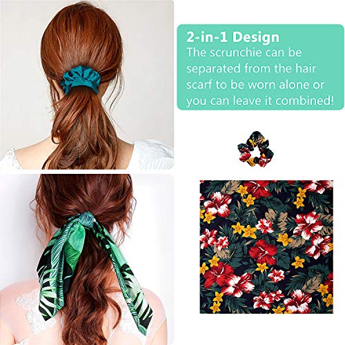 Pañuelos para el Pelo, Comius 8 Pcs Pañuelo para el cabello Scrunchies Bandas Elásticos Del Pelo Multi Patron Bufanda Cuello Accesorios Pelo Mujer Chica (A)