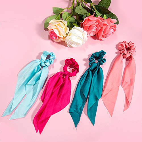 Pañuelos para el Pelo, Comius 8 Pcs Pañuelo para el cabello Scrunchies Bandas Elásticos Del Pelo Multi Patron Bufanda Cuello Accesorios Pelo Mujer Chica (A)