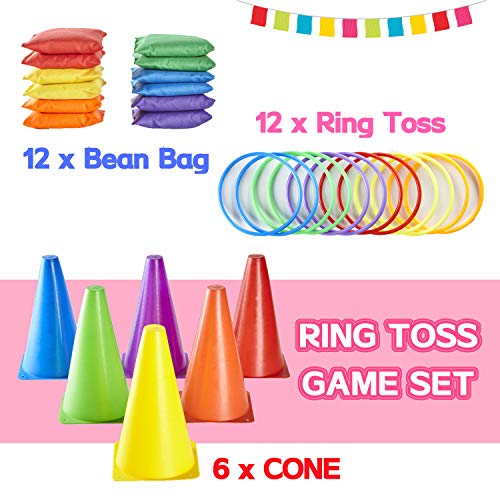Paochocky 30 Piezas 3 en 1 Juego de Set, Entrenamiento Plástico Conos, Bolsas de Frijol y Anillos de plástico Juego para los Entrenamiento Fútbol, Deportes y Juegos al Aire Libre del Carnaval Paochocky 30 Piezas 3 en 1 Juego de Set, Entrenamiento Plástico Conos, Bolsas de Frijol y Anillos de plástico Juego para los Entrenamiento Fútbol, Deportes y Juegos al Aire Libre del Carnaval