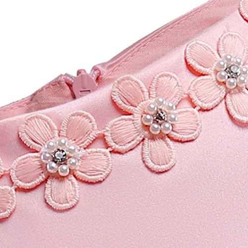 PAOLIAN Monos Ropa para bebé niñas Traje de Vestido Vestidos de Princesa Verano Impresion de Florales Pajarita Irregular Fiesta Boda Conjuntos para niñas de 9 Meses 3 años - 8 años (140, Rosa)