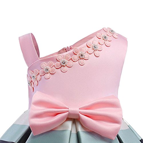 PAOLIAN Monos Ropa para bebƩ niƱas Traje de Vestido Vestidos de Princesa Verano Impresion de Florales Pajarita Irregular Fiesta Boda Conjuntos para niƱas de 9 Meses 3 aƱos - 8 aƱos (140, Rosa) PAOLIAN Monos Ropa para bebƩ niƱas Traje de Vestido Vestidos de Princesa Verano Impresion de Florales Pajarita Irregular Fiesta Boda Conjuntos para niƱas de 9 Meses 3 aƱos - 8 aƱos (140, Rosa)
