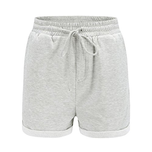 PAOLIAN Pantalones Cortos para Mujer Verano 2018 Casual Pantalones de Vestir Running Playa Sólido Fiesta con Pretina Elástica Algodón Cintura Alta Pantalones Cortos Jogger Deportivos (L, Gris) PAOLIAN Pantalones Cortos para Mujer Verano 2018 Casual Pantalones de Vestir Running Playa Sólido Fiesta con Pretina Elástica Algodón Cintura Alta Pantalones Cortos Jogger Deportivos (L, Gris)