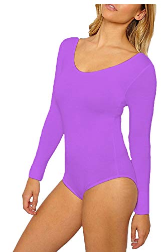 Papaval - Maillot de Manga Larga para niña, para Deportes, Escuela, Danza, Ballet o Gimnasia, Color Lila, tamaño Años 13-14 Años Papaval - Maillot de Manga Larga para niña, para Deportes, Escuela, Danza, Ballet o Gimnasia, Color Lila, tamaño Años 13-14 Años