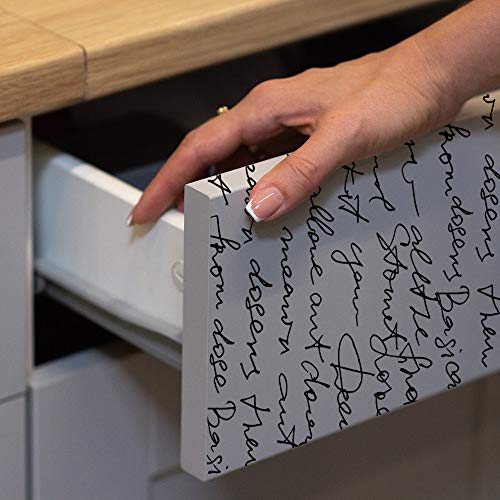 Papel Adhesivo de Vinilo para Muebles y Pared - 45x200cm - Texto Escrito a Mano, Fondo Blanco - Vinilo Resistente, Impermeable y Removible, V-MU-12 Papel Adhesivo de Vinilo para Muebles y Pared - 45x200cm - Texto Escrito a Mano, Fondo Blanco - Vinilo Resistente, Impermeable y Removible, V-MU-12