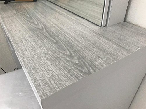 Papel de contacto autoadhesivo de PVC de WDragon, color gris, diseño de madera, para mostrador, muebles, armarios, estante de armario, papel pintado, 45 cm x 249 cm