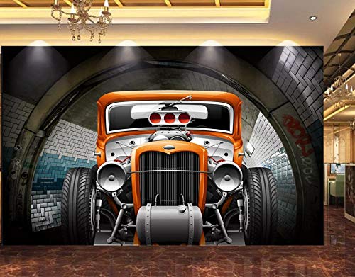 papel pintado Alcantarilla túnel bar discoteca coche todoterreno herramientas de carreras Póster Imagen Gimnasio Yoga Sala Mural Tienda de ropa Decoración Tatuajes de pared-250cmx175cm