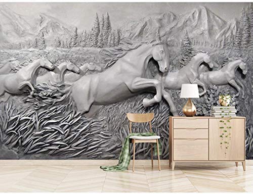 Papel Tapiz Fotográfico Papel De Pared Murales Efecto 3D Hd Imprimir Estéreo Caballo Manada Montañas Fondo Gris Papeles Pintados Fotomurales Para Dormitorio Sala De Estar Oficina (W)500X(H)280Cm Papel Tapiz Fotográfico Papel De Pared Murales Efecto 3D Hd Imprimir Estéreo Caballo Manada Montañas Fondo Gris Papeles Pintados Fotomurales Para Dormitorio Sala De Estar Oficina (W)500X(H)280Cm